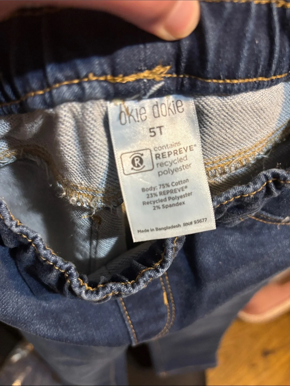 Girl Elastic Waist Denim Jeans - Dark Blue two pair brand new!